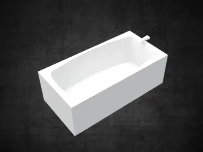 Toilet sink and tub pack simple for any designers or architects Low-poly 3D model