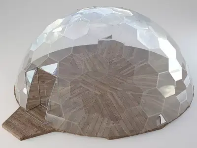 Frameless Glass Dome 3D model