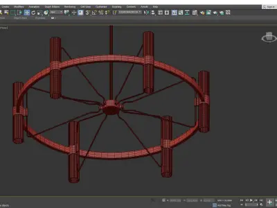 Mass Transit Chandelier Low-poly 3D model