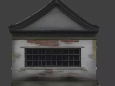 Ancient Rural Chinese House Ruined State 3D Model V01 Low-poly 3D model