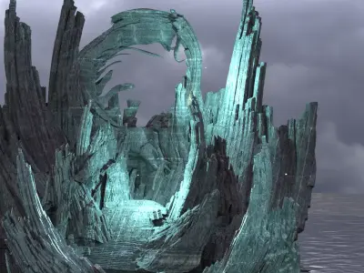 Man of steel  crystal serpents cliff 3D model