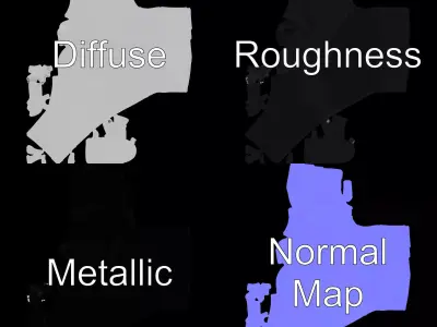 Sleek White Urinal model pack Low-poly 3D model