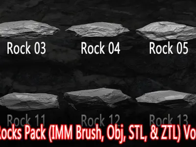 23 Rocks Pack Vol 01 Low-poly 3D model