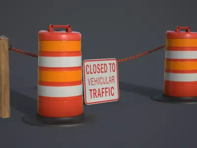 Road Barrier New Low-poly 3D model