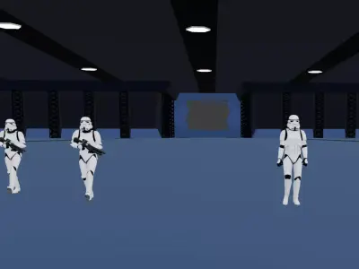 Star Wars Rebel Assault 11-Mining Tunnel Hanger Low-poly 3D model