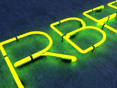 Barber Neon Sign Low-poly 3D model