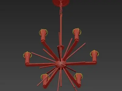 UPTOWN brass starburst chandelier 3D model