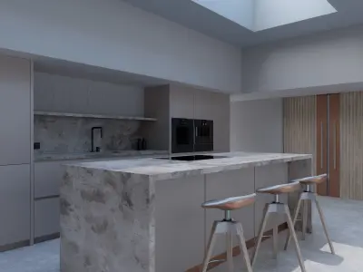 Kitchen interior scene 3D model