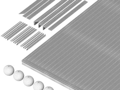 Decking board with corners 3D model