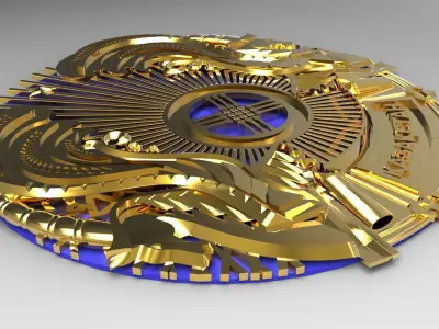 Coat of Arms of Republic of Kazakhstan 3D model