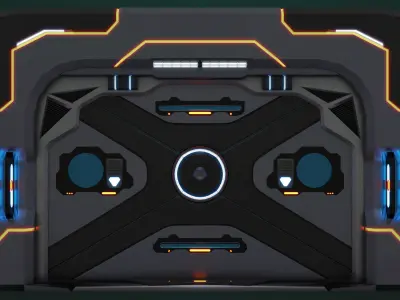 Sci-Fi Door 01 All PBR Unity UE Textures Low-poly 3D model