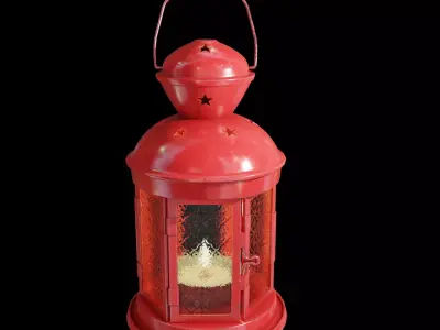 Vintage Candle Lamp Pbr Low-poly 3D model
