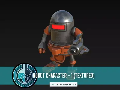 Robot Character - 1 - Textured Low-poly 3D model