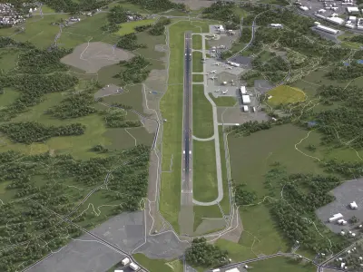 Turku - 3D Airport Low-poly 3D model