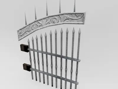 Prop gate Low-poly 3D model