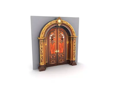 Ornate Magical Portal Door Low-poly 3D model