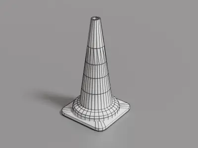 Traffic cone Low-poly 3D model 21