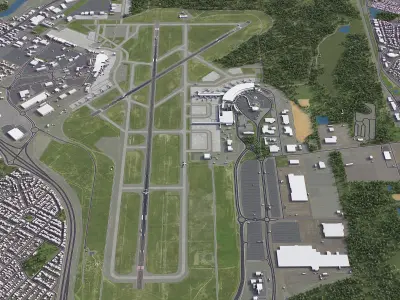 Perth Airport Low-poly 3D model