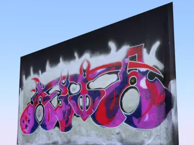 Graffiti wall XVI 3D model
