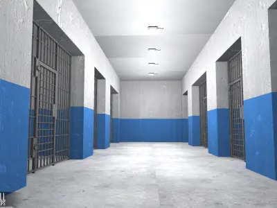 Prison cell - interior and props Low-poly 3D model