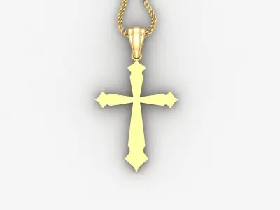 Light Gold 18K Cross Pendant 2CP012 3D print model