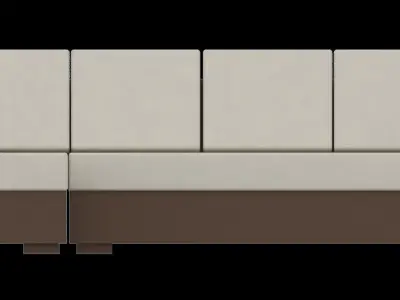 Couch L shaped architectural furniture Low-poly 3D model