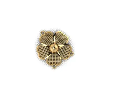 pendant52 gold plated flower bead 3D print model