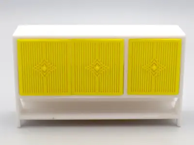 Living room cabinet with functional doors and shelves  3D print model purchase