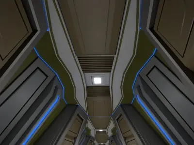Sci Fi Corridor  3D model 28