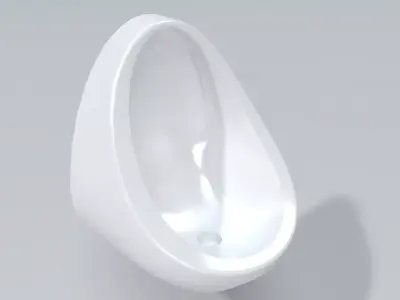 Public Urinal       Restroom Bathroom Toilet Low-poly 3D model