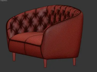 Ria Vic green 2 seater quilted sofa Actona 3D model