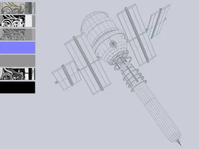 Sci fi Satellite Low-poly 3D model