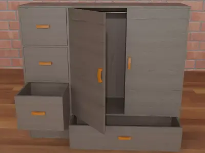 Cabinet wooden design 3D model