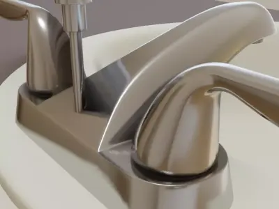 Bathroom Sink and Faucet 3D model