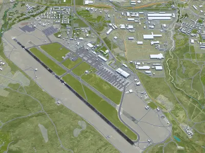 Tbilisi Airport 10km Low-poly 3D model