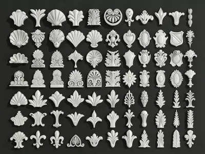 European-style carving 3D model