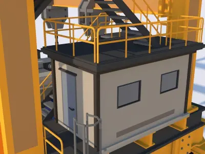 Straddle Carrier Machine Low-poly 3D model