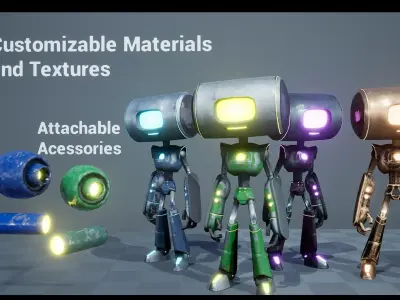 Customizable Robot Pack 3 - Robert Low-poly 3D model