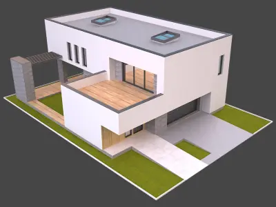 Modern House 3 Free low-poly 3D model