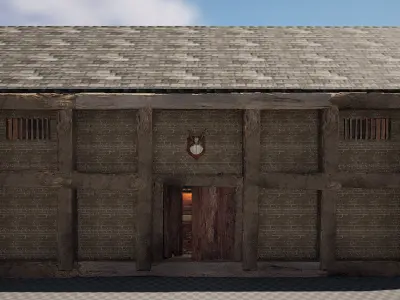 Medieval Celtic Village House Tavern 5 Rooms Exterior Interior 3D model