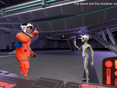  Astronaut in Advanced Crew Escape Space Suit Rigged for Maya 