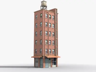 Apartment Building x31 Low-poly 3D model