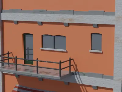Old City Buildings Low Poly Low-poly 3D model