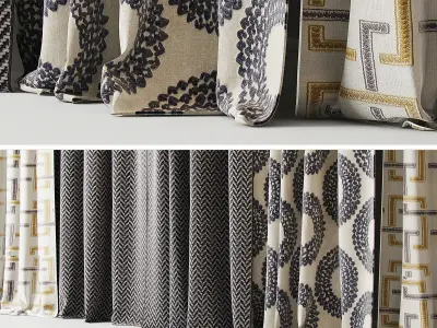 Curtains with Window 8 3D model