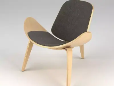 Hans J Wegner Lounge CH07 3D model