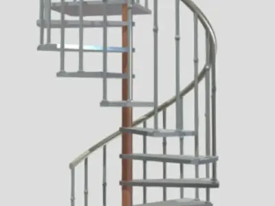 spiral-stair-11-thread-55-inch-diameter- spiral stair design 3D model