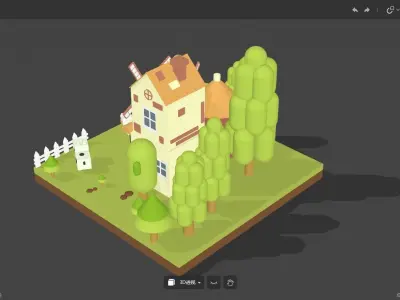 lowpoly Wind farms Free 3D model