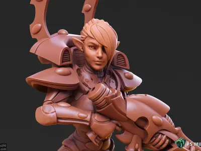 Elf Female Soldiers Bundle  40 variants and Pinups 3D print model