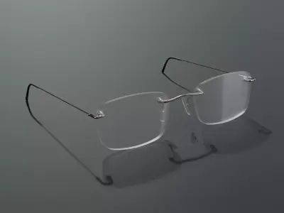 Realistic Rimless Glasses Low-poly 3D model