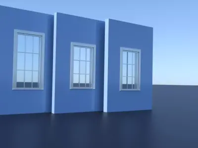 Casement Windows with Mullions PVC White  Free low-poly 3D model